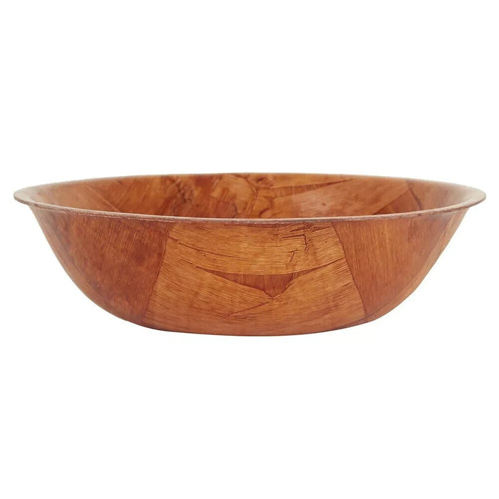 6x Wooden Woven Bowls 15cm Round Fruit Salad Snack Serving Kitchen Decor
