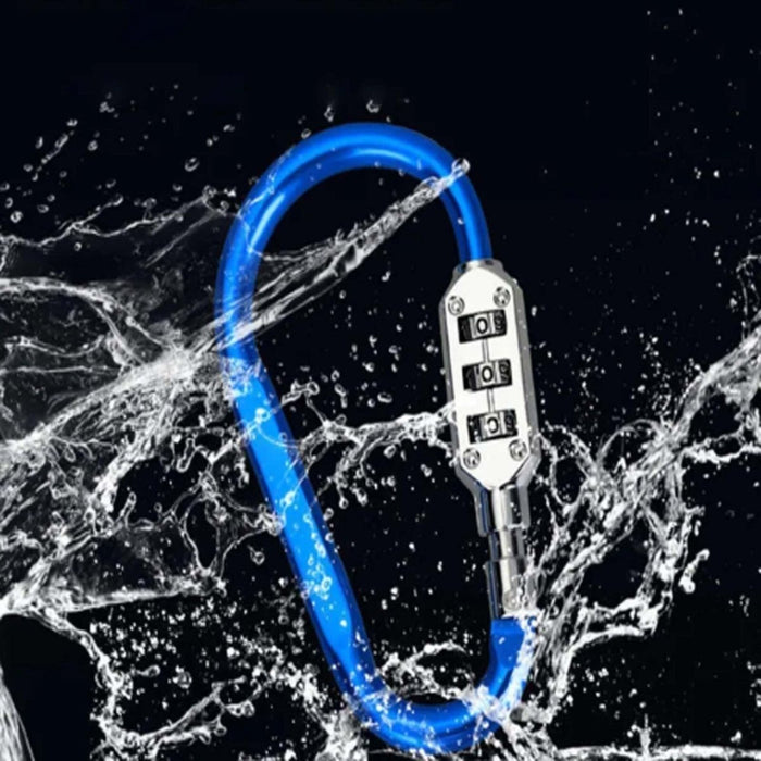 3 Digit Carabiner Security Combination Lock Padlock Luggage Bag Clip Hook D Ring