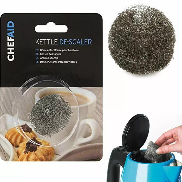 3x Kettle Limescale Descaler Steel Wire Ball Fur Collector Remover Cleaner