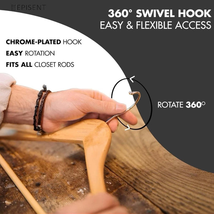 Wooden Coat Hangers Suit Garments Clothes Wood Hanger Trouser Bar Set 2/80/100PC