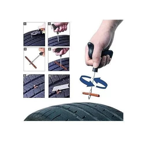 BLACKSPUR TUBELESS TYRE PUNCTURE REPAIR KIT EMERGENCY CAR VAN MOTORCYCLE TK150
