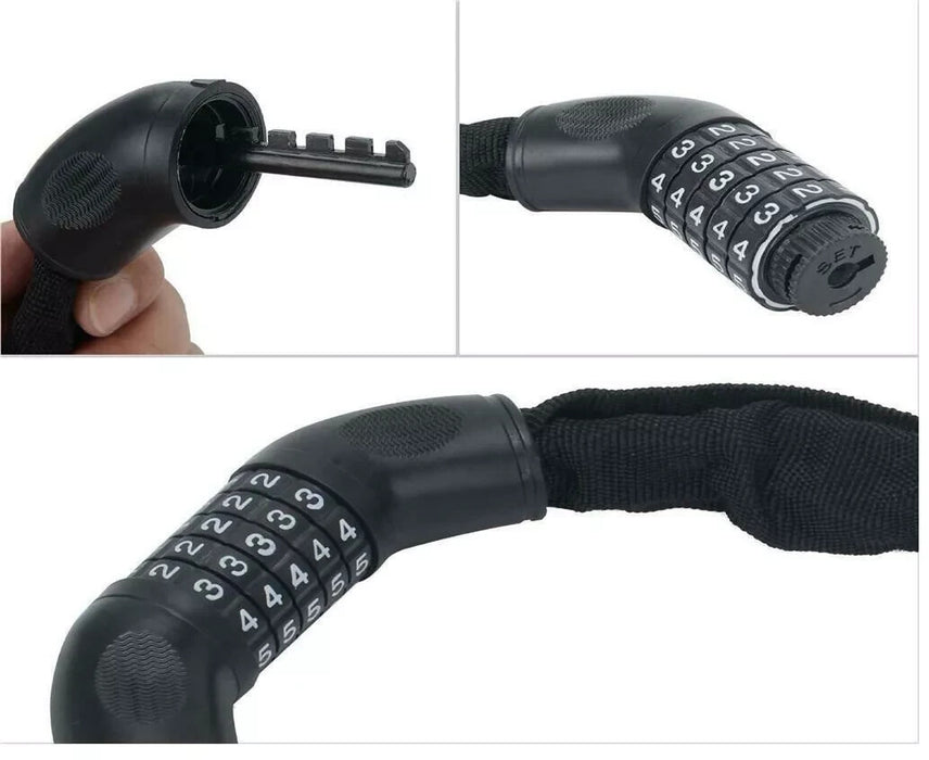 Bike Lock Cable Chain 5 Digit Combination Heavy Duty bicycle Security ANTI THEFT