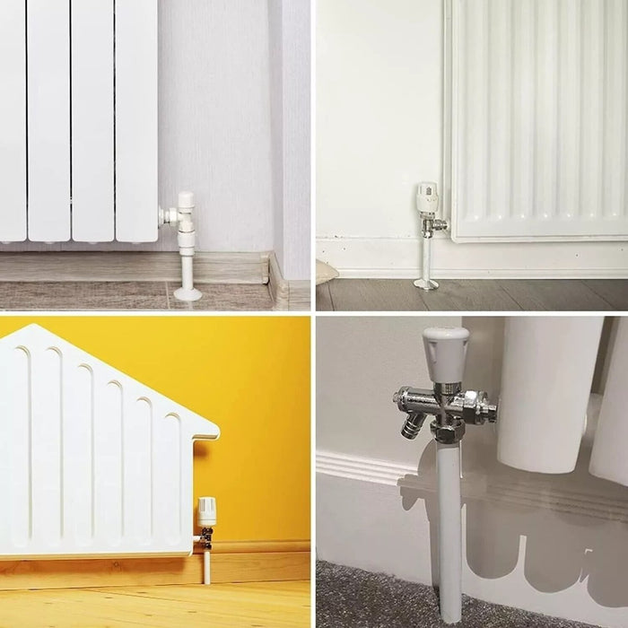 16 x New Radiator Pipe Covers 19.5cm Sleeves Shrouds Snap Around Pipes - White