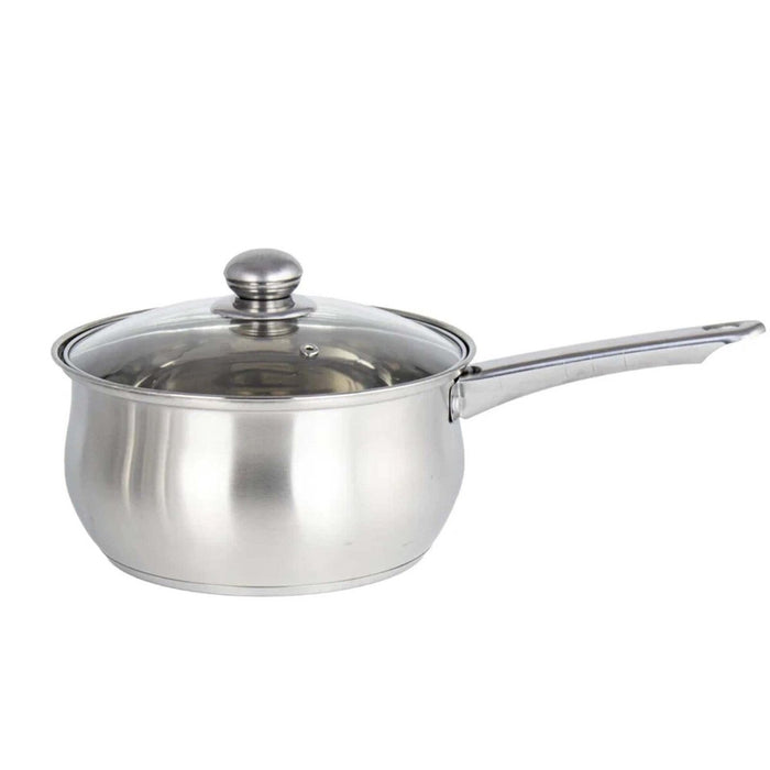 3pcs Induction Non Stick Stainless Steel Saucepan Pot Pan Set Glass Vented Lid