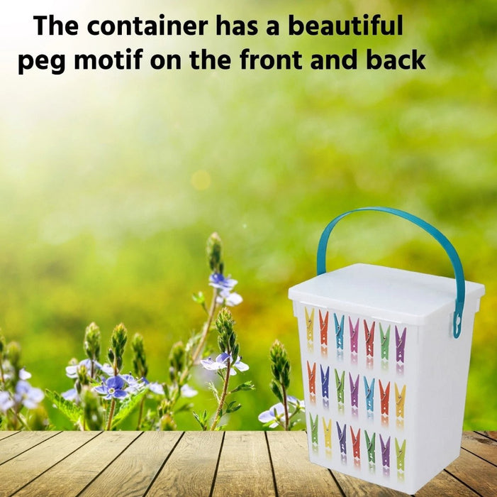 Peg Storage Basket Container 5L Lid Dishwasher Tablet Laundry Washing Peg Box UK