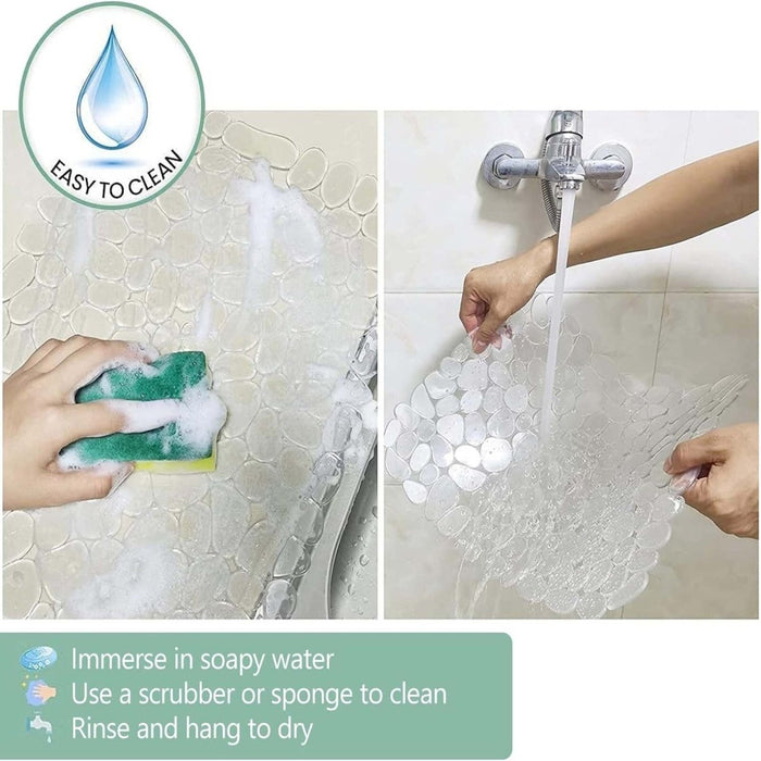 Kitchen Pebble Sink Mat Dish Drainer Rack Cup Glass Scratch Protector Washing Up