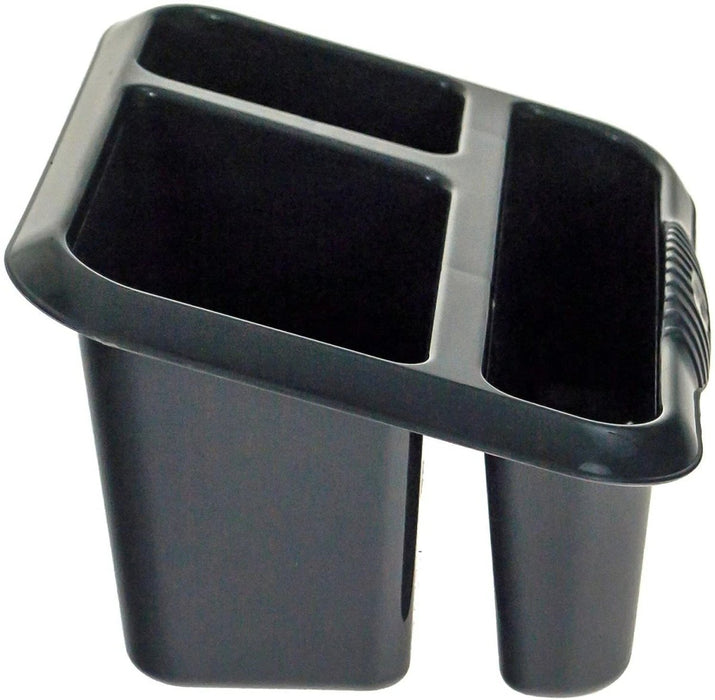 Plastic 3 Compartment Large Sink Drainer Tidy Cutlery Utensil Holder Kitchen UK