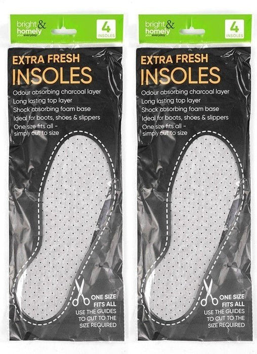 4 Pair Extra Fresh Shoe Insole Odour Eaters Simply Trim To Fit One Size