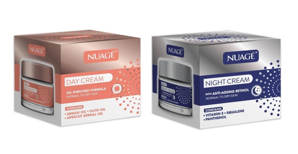 Nuage Day & Night Cream Set 2 x 50ml Argan Oil Retinol Vitamin E Normal Dry Skin