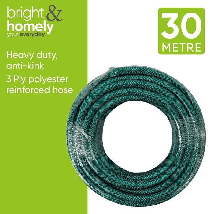 30M Garden Hose Pipe Reinforced PVC Watering Hosepipe Reel Braided Water Hoses