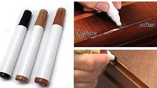 Touch up Marker Pen for Wood Floor Furniture Repair Light Medium and Dark Brown