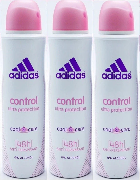 3 x Adidas Cool & Care 48hrs Women's Antiperspirant Body Spray - Control Ultra P