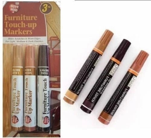 Touch up Marker Pen for Wood Floor Furniture Repair Light Medium and Dark Brown