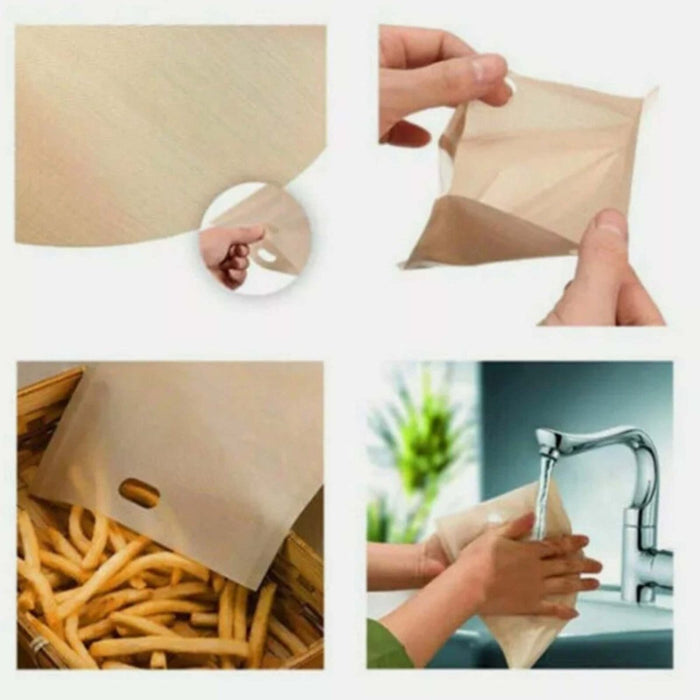 2pcs Toaster Bags Reusable Non Stick Bread Toastie Toast Sandwich Pockets Bag UK