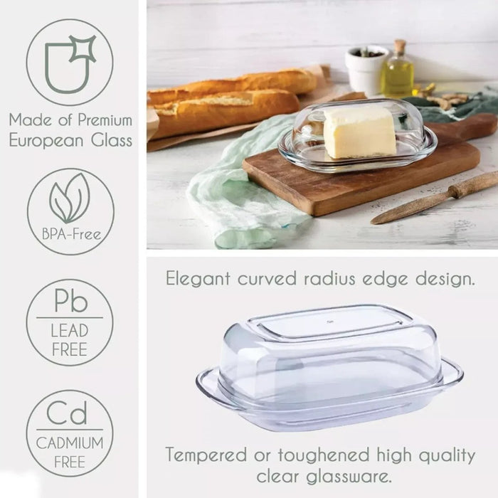 Butter Dish with Lid Storage Kitchen Clear Butter Dish Serving Container UK