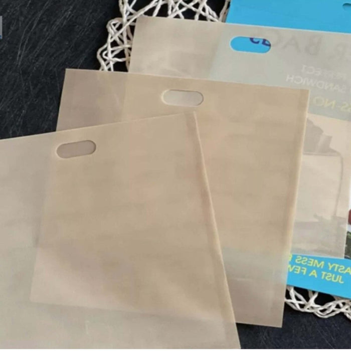 2pcs Toaster Bags Reusable Non Stick Bread Toastie Toast Sandwich Pockets Bag UK