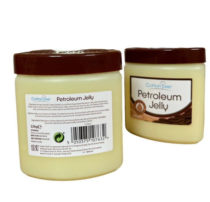 3 x Cotton Tree Cocoa Butter Petroleum Jelly Vaseline 226g Family Bundle