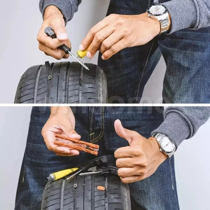 Tire Repair Kit Motorcycle Car Van Tubeless Tyre Puncture Tool Plug Emergency