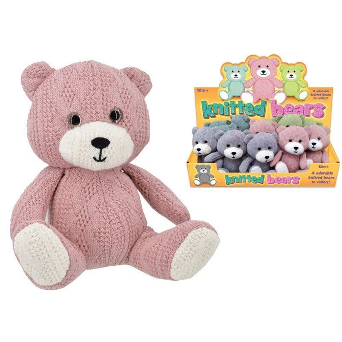 Knitted Bears 14Cm Bear Assorted colour Soft Plush