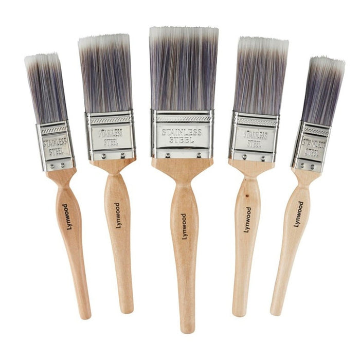 5 Lynwoo Professional Brushes Set Woodwork Gloss Decorating Platinum Paint Brush