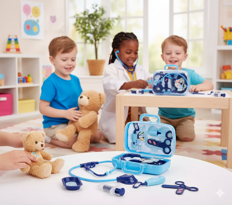 Bluey Doctor Medical Case | Kids Interactive Roleplay Vet Toy Set | HTI | Ages 3