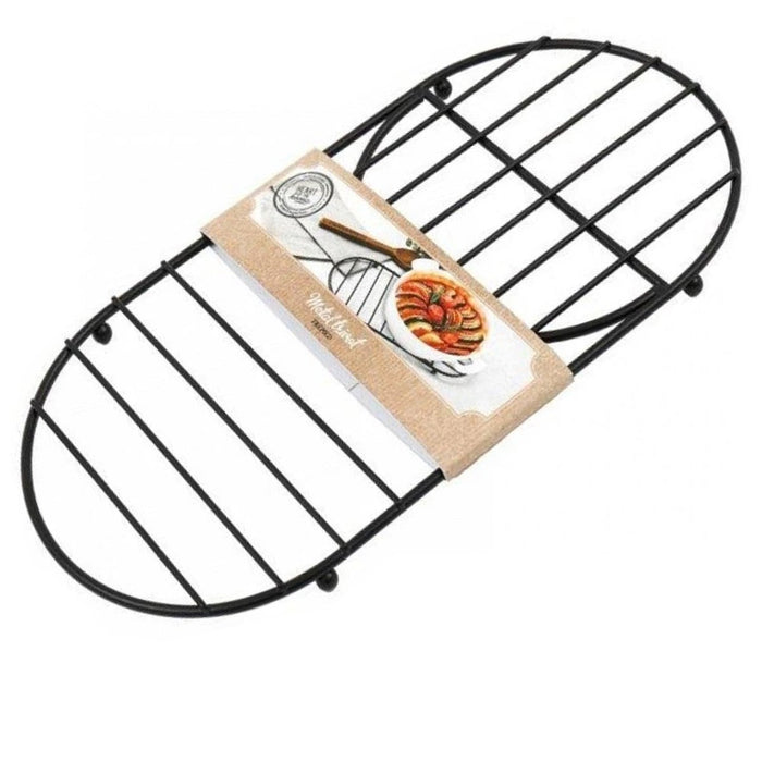 Black Iron Trivet Tray Heat Resistant Serving Platform Kitchen Accessory 40 x 20