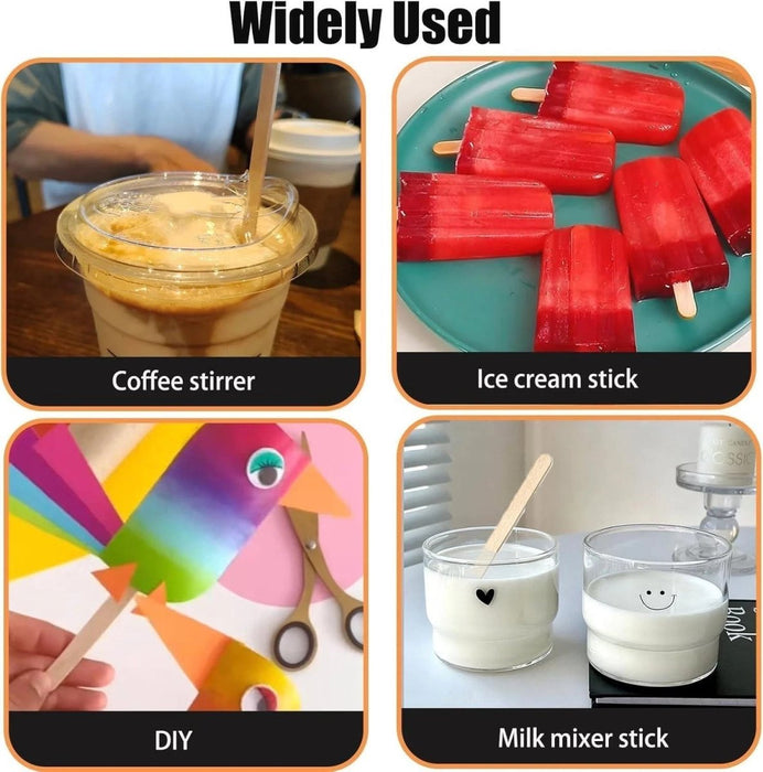 1000 x Wooden Disposable Stirrers 140mm Eco Friendly Natural Wood Tea & Coffee