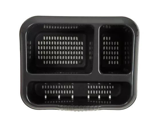 Plastic 3 Compartment Large Sink Drainer Tidy Cutlery Utensil Holder Kitchen UK