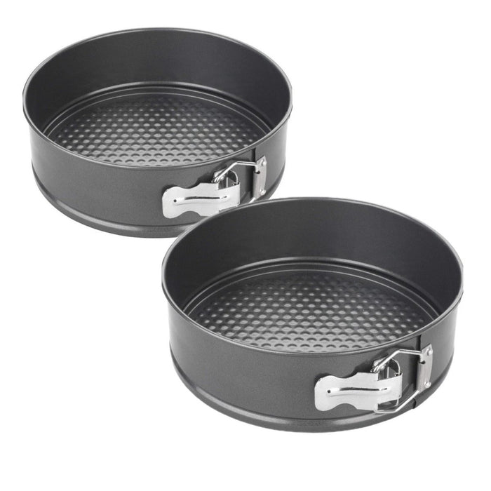 2 X springform cake tin 7 Inches Loose Bottom Baking Cake Tins Non Stick Metal