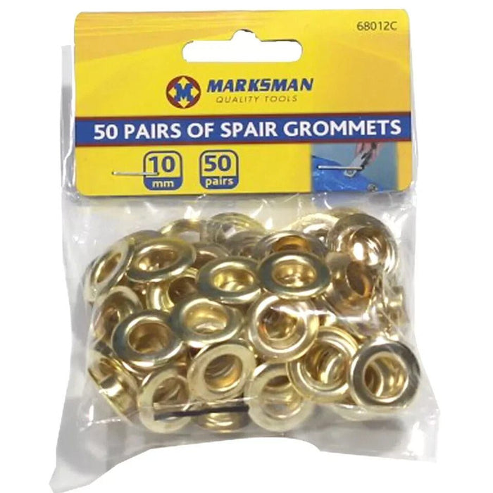 PUNCH TOOL BRASS EYELETS WITH WASHER GROMMETS GOLD 10MM TOOL DIY