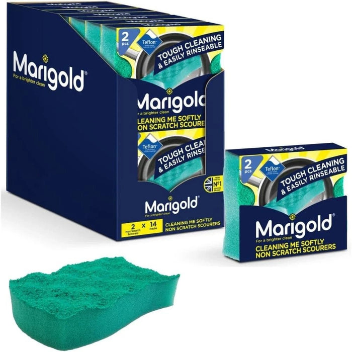 Marigold Cleaning Me Softly Non-Scratch Teflon Foam Back Scourers 14 Twin Pack