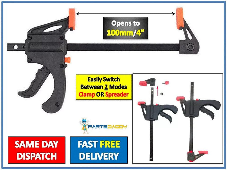 2pc 4 Inch 100mm Quick Grip Ratchet Vice Bar Clamp Rapid Clamp Spreader Set New