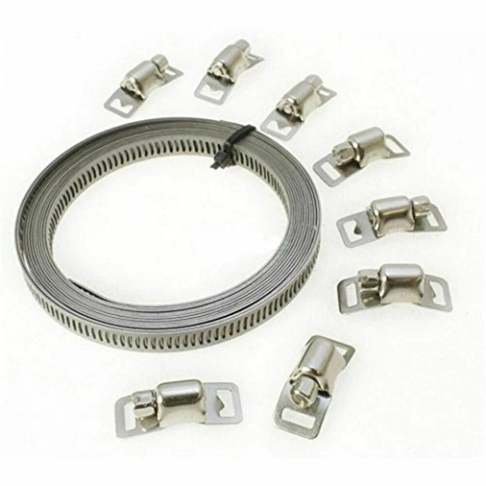 9pc Driver Jubilee Clip Set Assorted Stainless Steel Hose Clamp Kit Size 8mm-3M