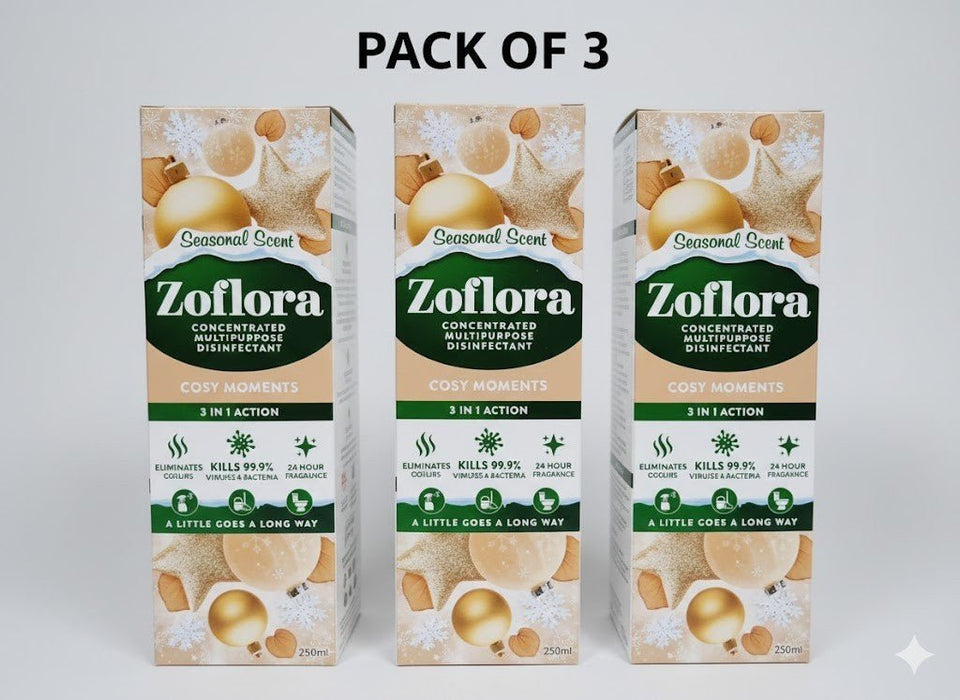3 x 250ml Zoflora Cosy Moments Concentrated Disinfectant Liquid Warm &...
