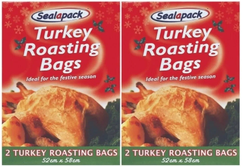 2x Packs Large Turkey Oven Roasting Bags 4 Bags 58x52cm Sealapack Meat Baking