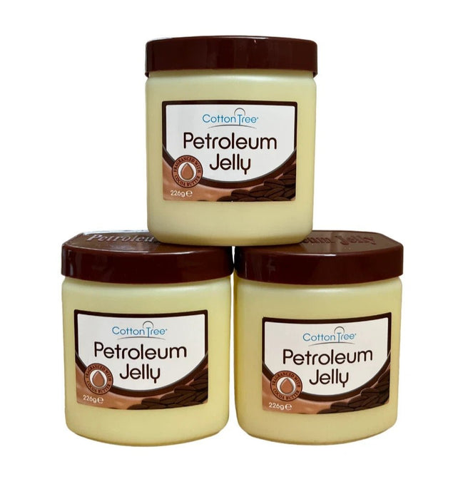 3 x Cotton Tree Cocoa Butter Petroleum Jelly Vaseline 226g Family Bundle