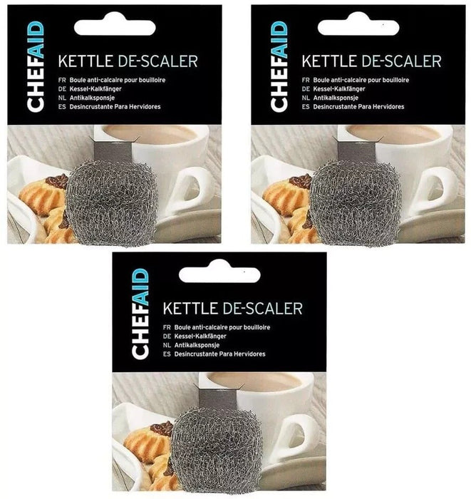 3x Kettle Limescale Descaler Steel Wire Ball Fur Collector Remover Cleaner