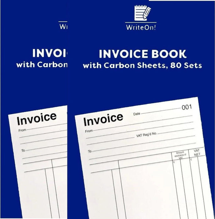 (2 Pack) A5 Invoice Book With Carbon Sheet - Full Size 1-80 Pages - UK Seller