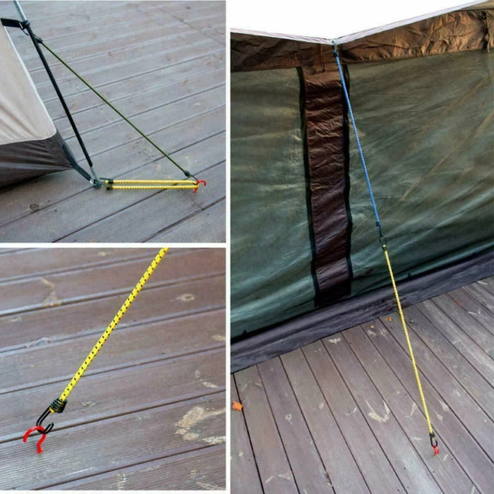 6 Bungee Straps Cords Set With Hooks Elasticated Rope Cord Tie Car Bike Luggage