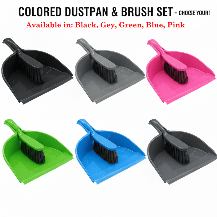 Hand Held Dustpan & Brush Set Easy Sweeping Cleaning Floor Soft Dust Pan Office