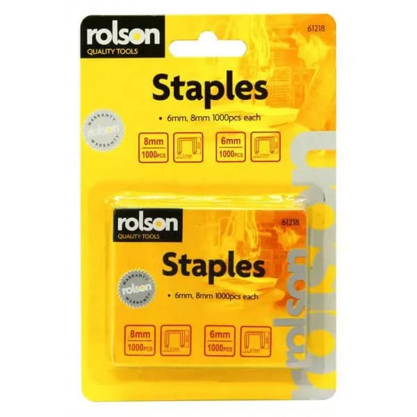 2000 Pcs Rolson 6mm, 8mm  heavy duty staples  for Staple Gun for DIY builders