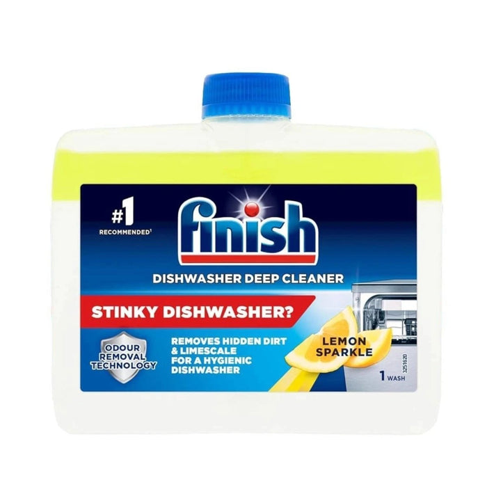 8 x Finish Dishwasher Cleaner Lemon Sparkle 250ml Deep Cleans Grease Limescale