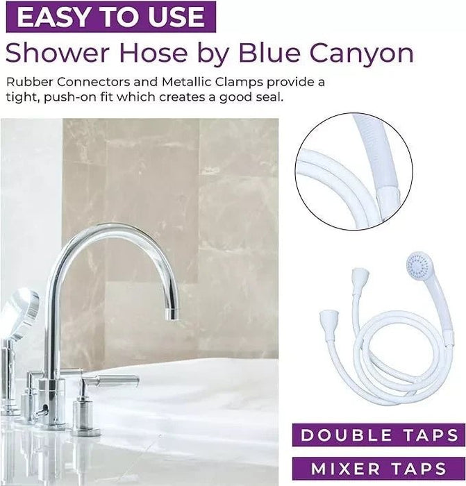 Double Tap Bath Sink Shower Head Hose Spray Hairdresser Pet Push On Mixer