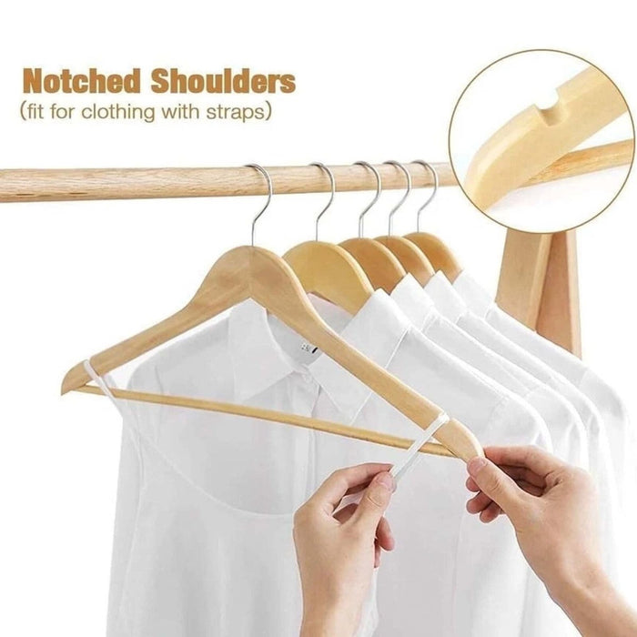 Wooden Coat Hangers Suit Garments Clothes Wood Hanger Trouser Bar Set 2/80/100PC