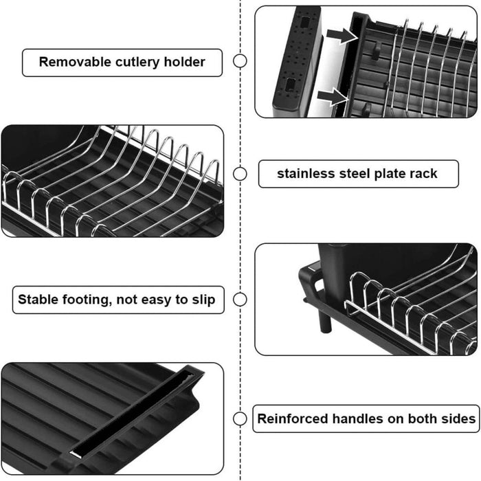 Expandable Dish Rack Drying Drainer Cutlery Holder Kitchen Sink Tray Plate Drip