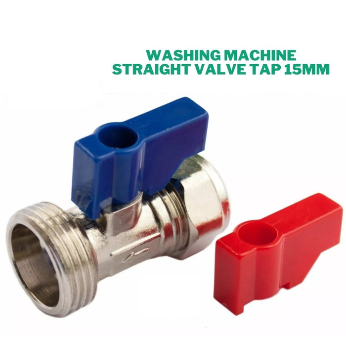 Washing Machine Tap 15mm x 3/4" Inch Chrome Plated Plumbing Valve Appliance