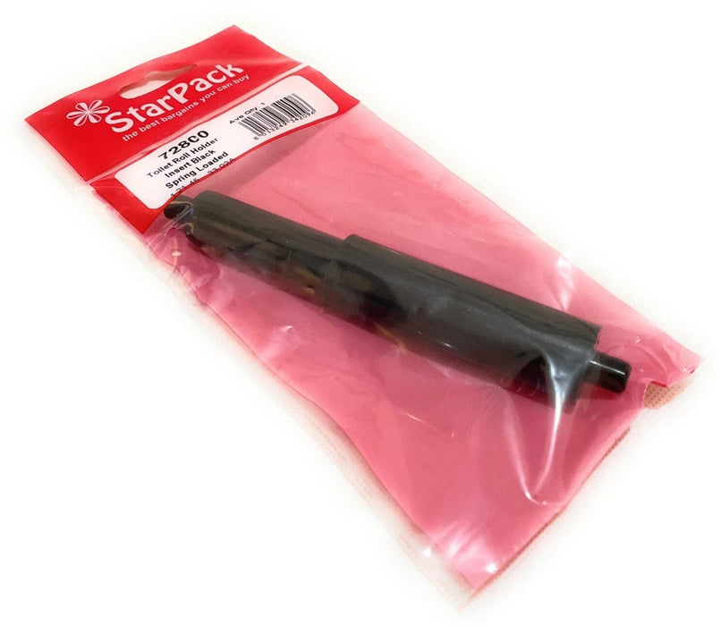 Bathroom Toilet Roll Spindle Spring Loaded Replacement Insert Holder - Black