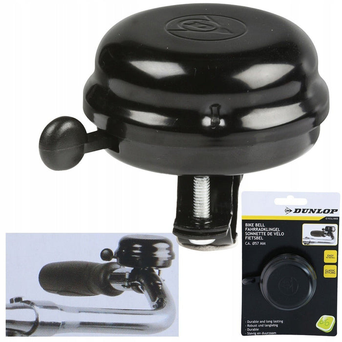 Dunlop Bike Bicycle Ring Bell Alarm Handlebar Loud Black Mountain