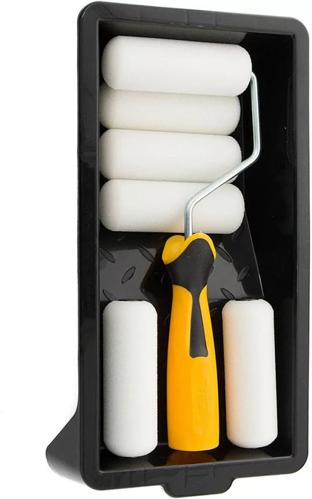 Coral 4'' Paint Mini Roller Kit-High Density Foam Covers For Gloss 8pc Set 43401