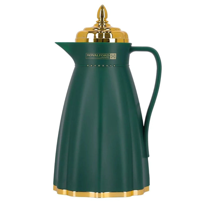 Glass Vacuum Flask Thermos Jug 1L Insulated Airpot Hot Cold Drink Camping Green
